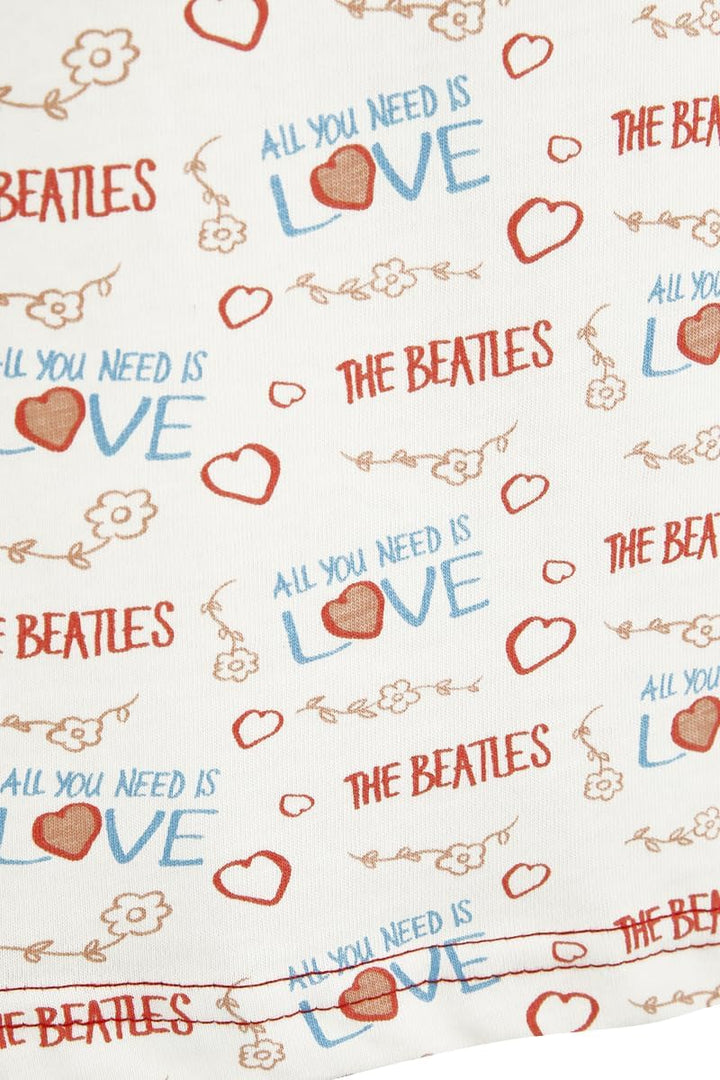 The Beatles Love AOP Frauen T-Shirt weiss Band-Merch, Bands XS Weiss, XS Weiss
