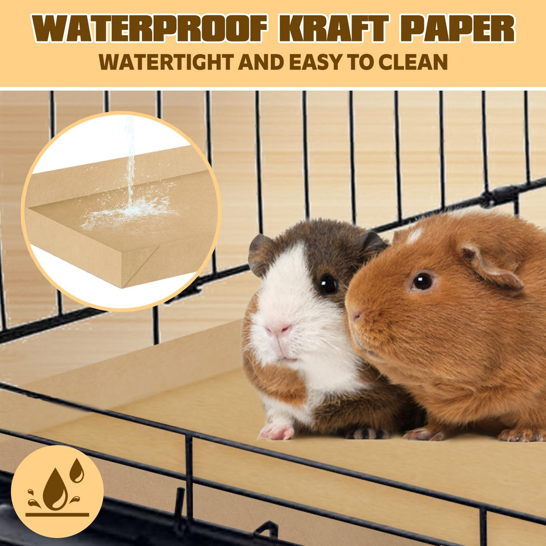 Einweg-Einlagen für Meerschweinchenkäfige, wasserfestes Kraftpapier, biologisch abbaubar, Meerschwei