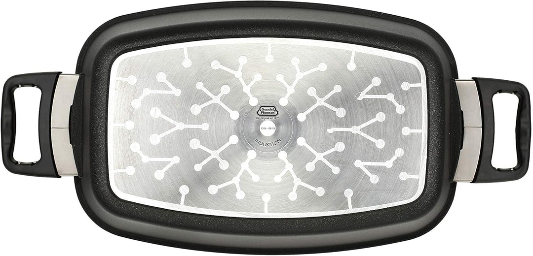 Original Gundel GUSS BRÄTER INDUKTION, 33 x 21 x 11,5 cm, Titan-Keramik-Oberfläche, backofenfeste Gr