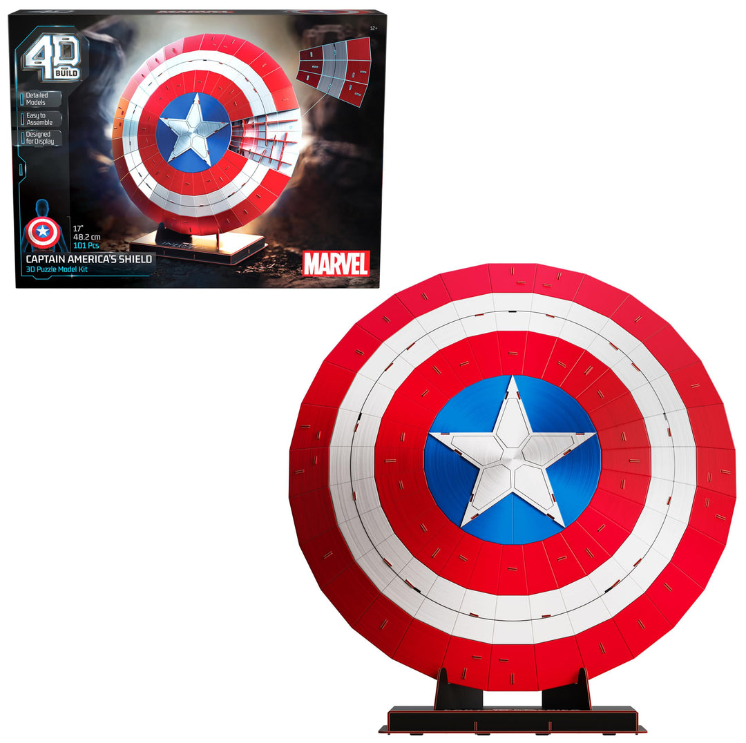 4D Build 6070929 Adult Puzzle Marvl Captain America Shield, Multi