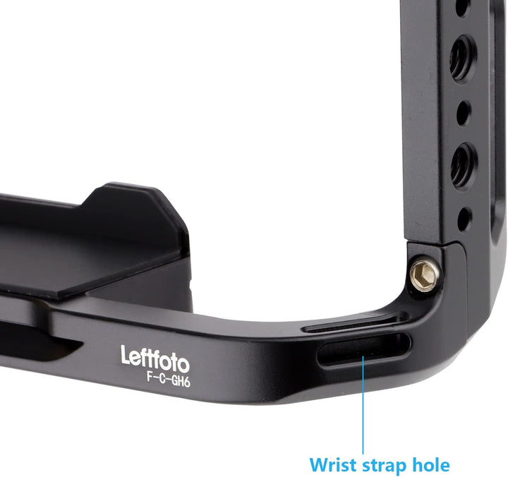 LEFTFOTO Kamera-Käfig, Kamera-Clip für Panasonic Lumix GH6, leichter Kamerakäfig mit integrierter Ar