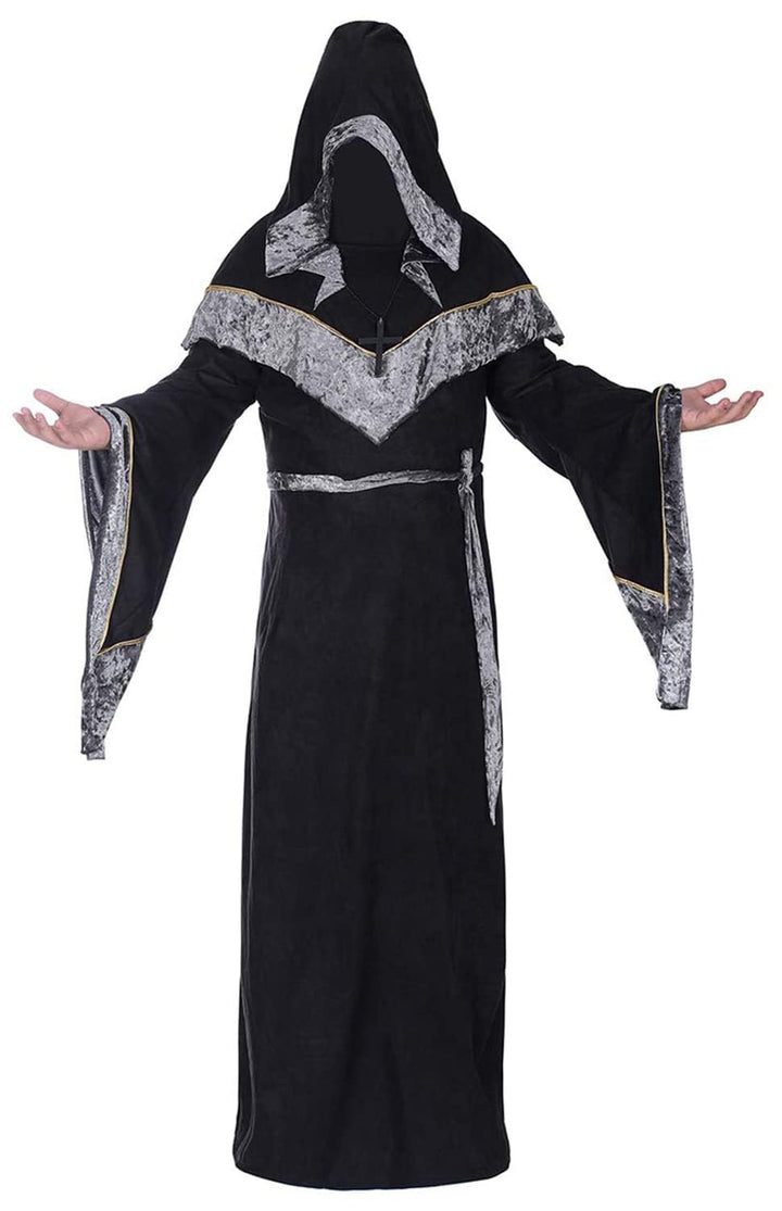 Mystische Zauberer Robe Halloween Cosplay Kostüme für Männer, Erwachsene Mittelalter Uniform Vintage