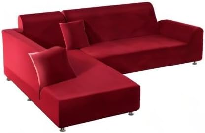ShowyLive Sofa Überzug Couch Überzug 2er Set für Ecksofa L-Form Sofabezug 3 Sitzer+3 Sitzer, mit 2 S