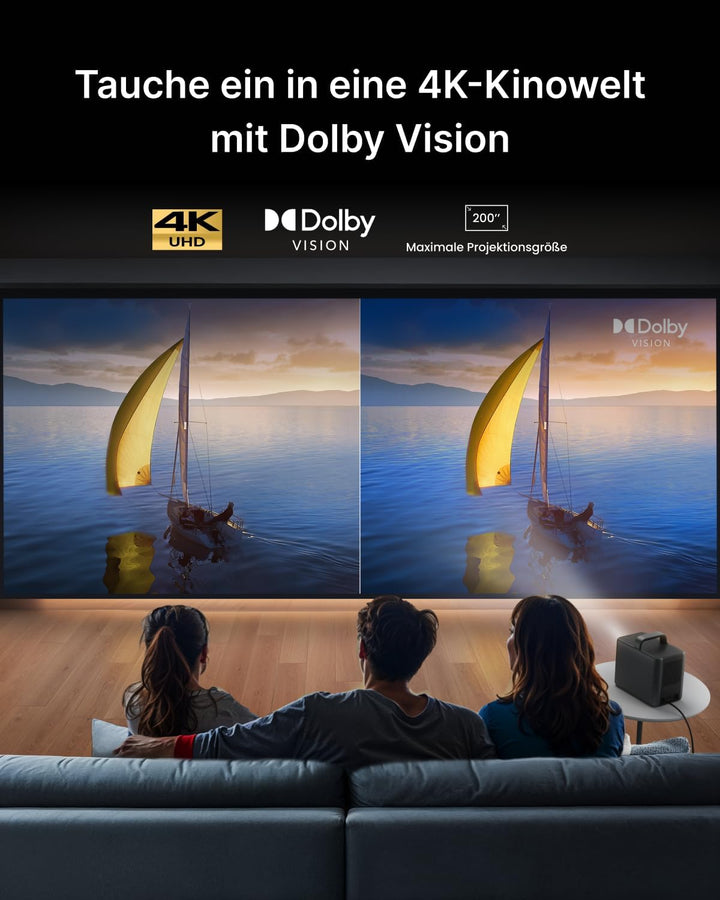 NEBULA Cosmos 4K SE Smart-Beamer, 4K High-Brightness-Projektor mit Dolby Vision, 200" Grossbildschir