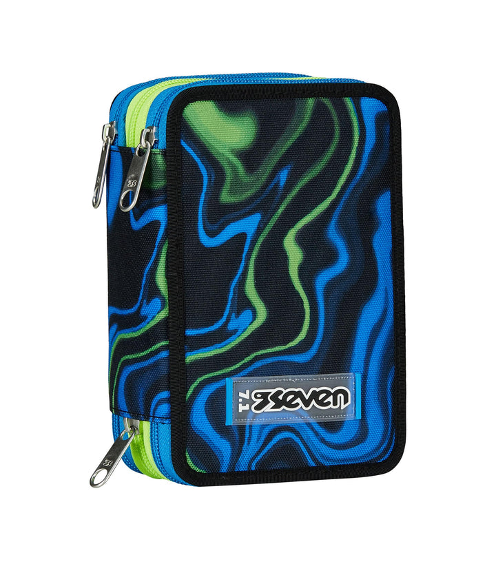 Seven Federmäppchen, Mäppchen, Mehrfarbig, Federtasche für Schreibwaren, Etui komplett mit Bleistift