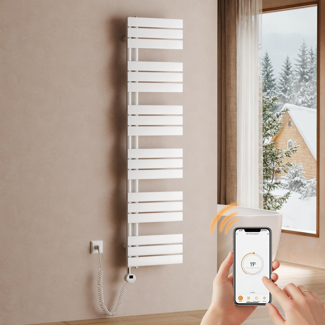 S'AFIELINA Handtuchheizkörper Elektrisch 1599×400mm, Badheizkörper Elektrisch mit Thermostat, WiFi,