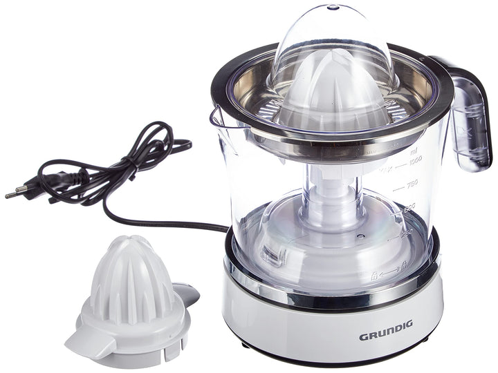 GRUNDIG Zitruspresse CJ 6840 mit zwei Presskegeln, Weiss