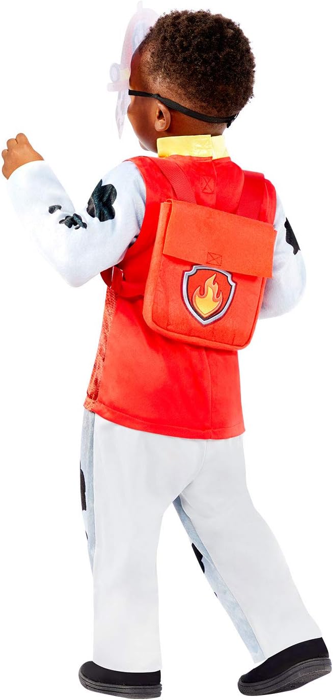 Amscan - Kinderkostüm Marshall aus Paw Patrol, Plüsch-Overall, Maske und Rucksack, Serie, Helfer auf