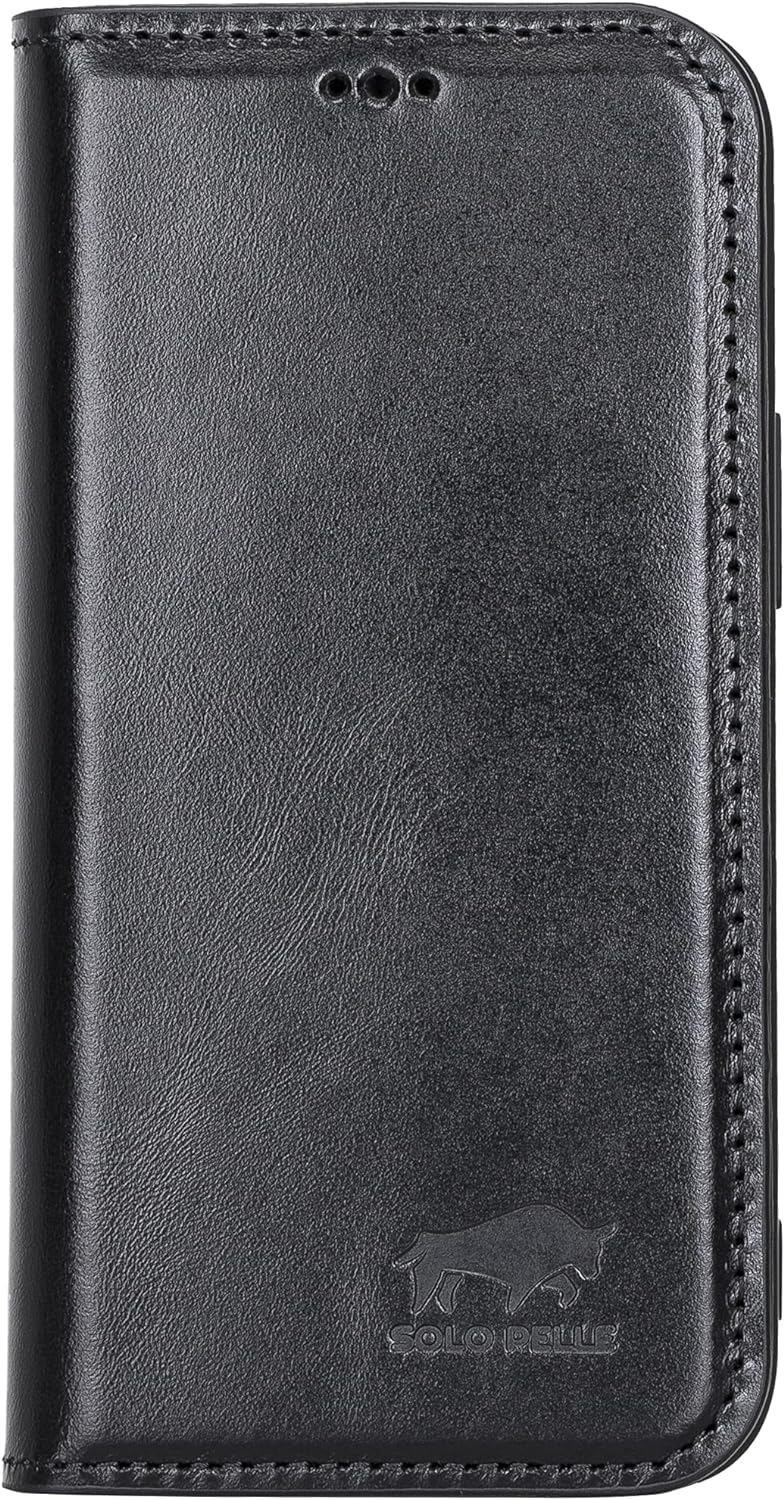 Solo Pelle aufklappbare Lederhülle kompatibel für iPhone 13 Mini in 5.4 Zoll inkl. 1 Kartenfach für