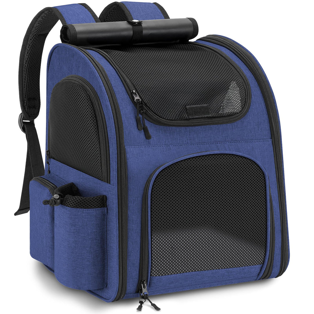 Hunderucksack bis 10kg, Haustier Rucksack mit Netzfenster, Faltbare Katzenrucksack Hunde Rucksack, A