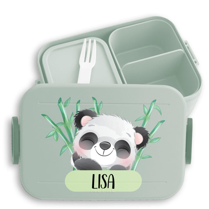 Bento Box Midi Lunchbox für Mepal Bentobox - Kinder Brotdose Panda Bär mit Name | Pandabären Motiv K