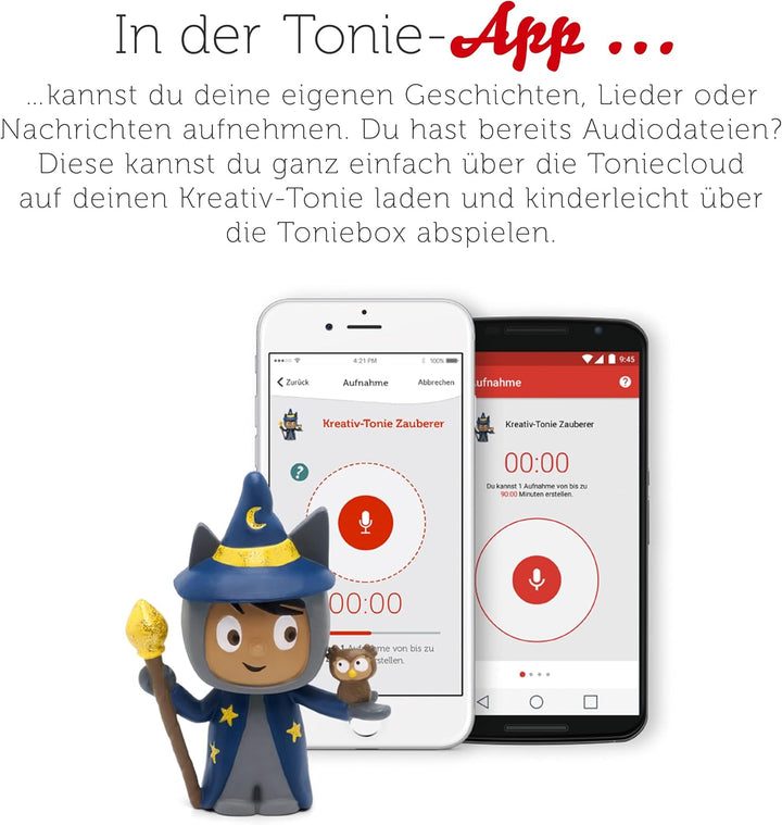 tonies Hörfigur für Toniebox, Kreativ Zauberer, zum Selbstbespielen, 90 Minuten Speicher für eigene