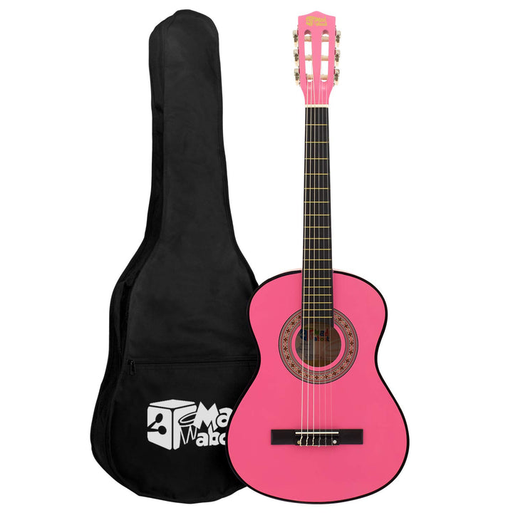 TIGER MA-CG09, 1/2Klassische Gitarre, Rosa, farbenfrohe Spanische Gitarre, mit Tragetasche, Gurt, Pi