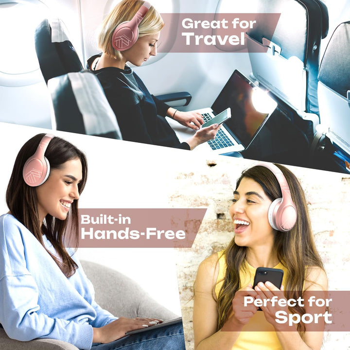 PowerLocus Bluetooth Kopfhörer Over Ear, Kopfhörer Kabellos mit 3-EQ modi, 60std. Spielzeit, Hi-Fi-S