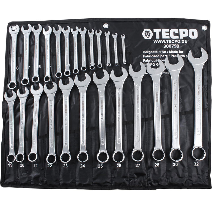 TECPO Maul-Ringschlüssel-Satz 25 Teile Ring Maulschlüssel Werkzeug Schlüssel Set, 6-32mm, 25-teilig