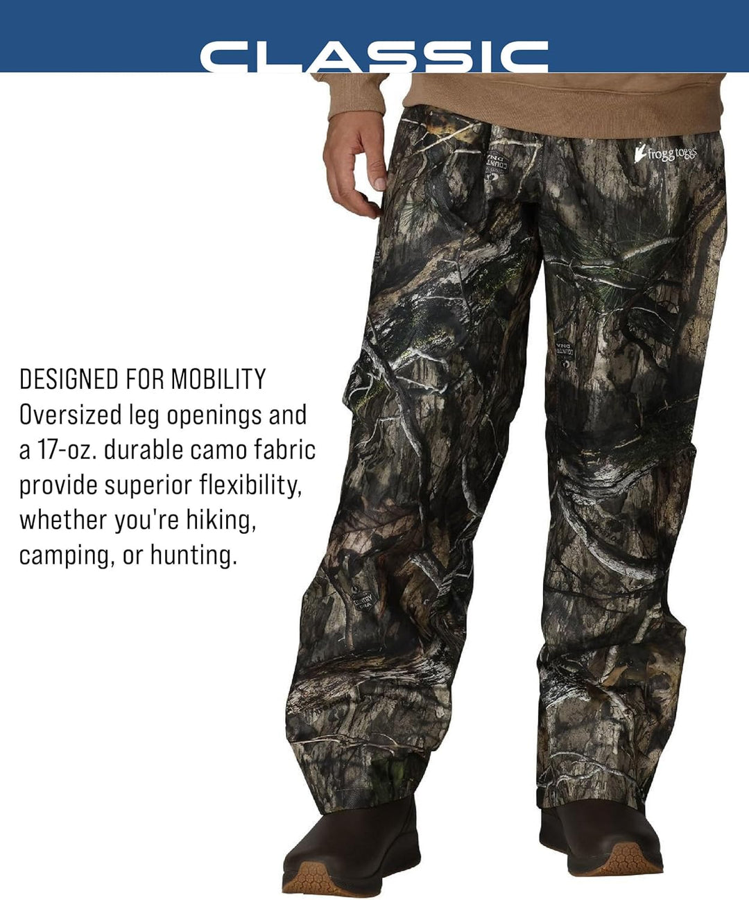 frogg toggs Herren Classic Pro Action Waterproof Breathable Rain Pant Wanderhose S Mossy Oak Dna, S