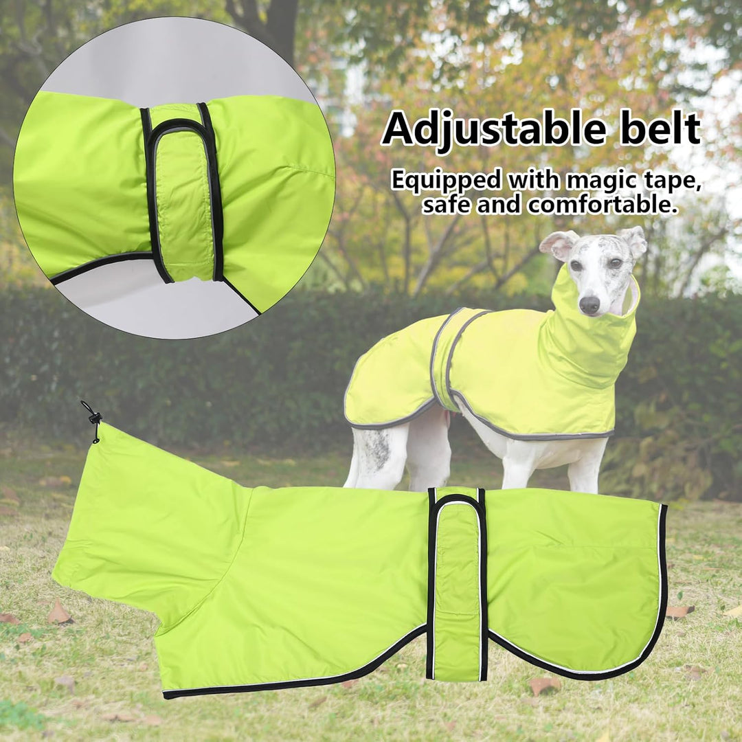 Geyecete Windhund Leicht Hundejacke Regenjacke, Hunderegenmantel Wasserdicht Verstellbar Windhundeja