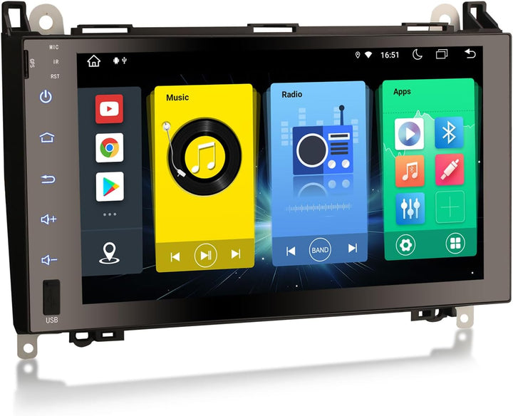 Erisin 9 Zoll Android 14 8-Kern 4GB RAM+ 64GB ROM Autoradio Mit GPS Navi für Mercedes Benz A/B Klass