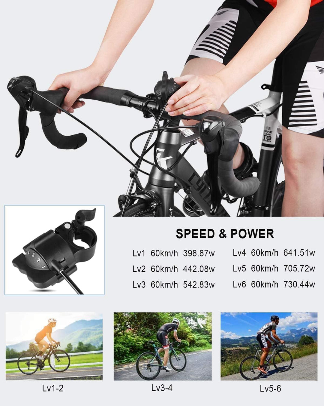 CXWXC Fahrrad Rollentrainer, Klappbar Stahl Bike Trainer mit Schnellspanner Vorderradunterlage Radtr