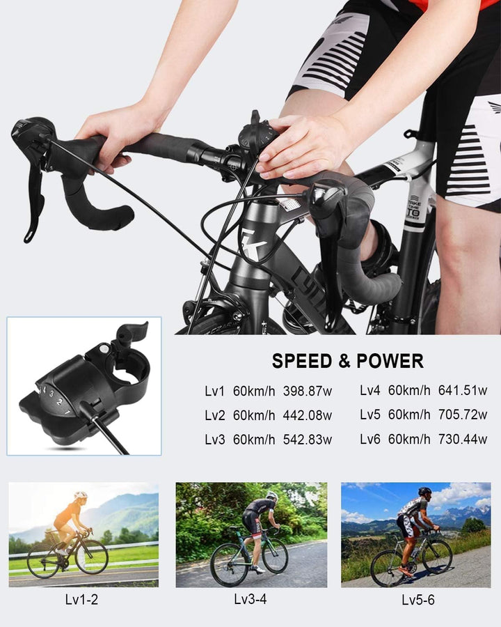 CXWXC Fahrrad Rollentrainer, Klappbar Stahl Bike Trainer mit Schnellspanner Vorderradunterlage Radtr