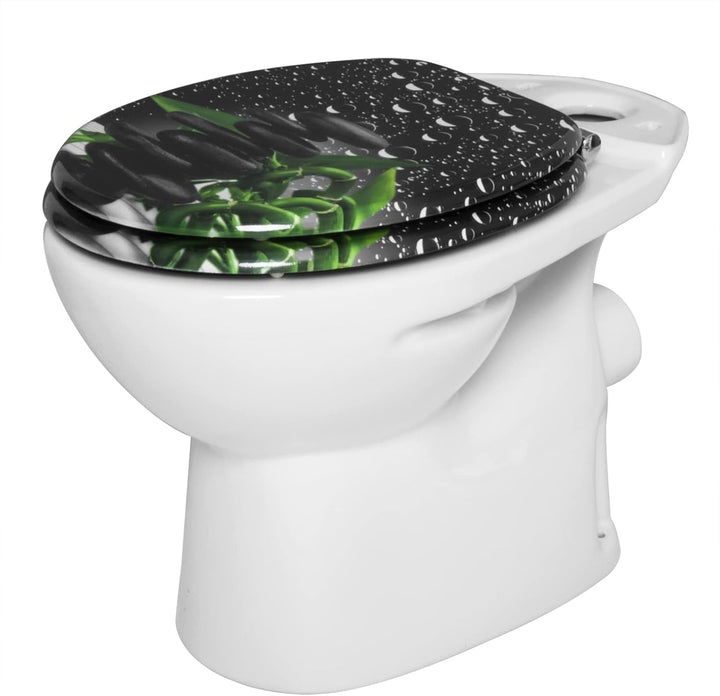 WOLTU #2 Premium WC-Sitz Toilettensitz mit Absenkautomatik, MDF Holzkern, Softclose Scharnier, Antib