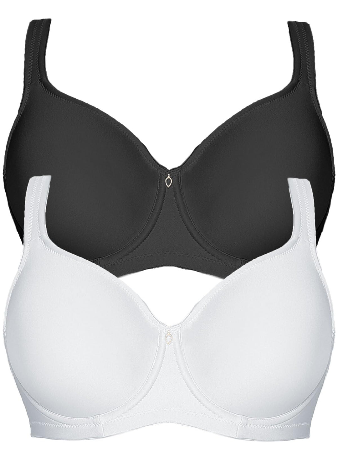 VIANIA! 2er Pack Minimizer Bügel BH Basic 14586 75E Schwarz-weiss, 75E Schwarz-weiss