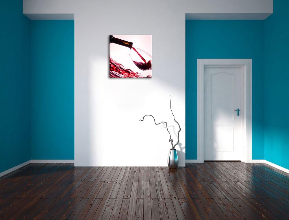Pixxprint Wein, Format: 70x70 auf Leinwand, XXL riesige Bilder fertig gerahmt mit Keilrahmen, Kunstd