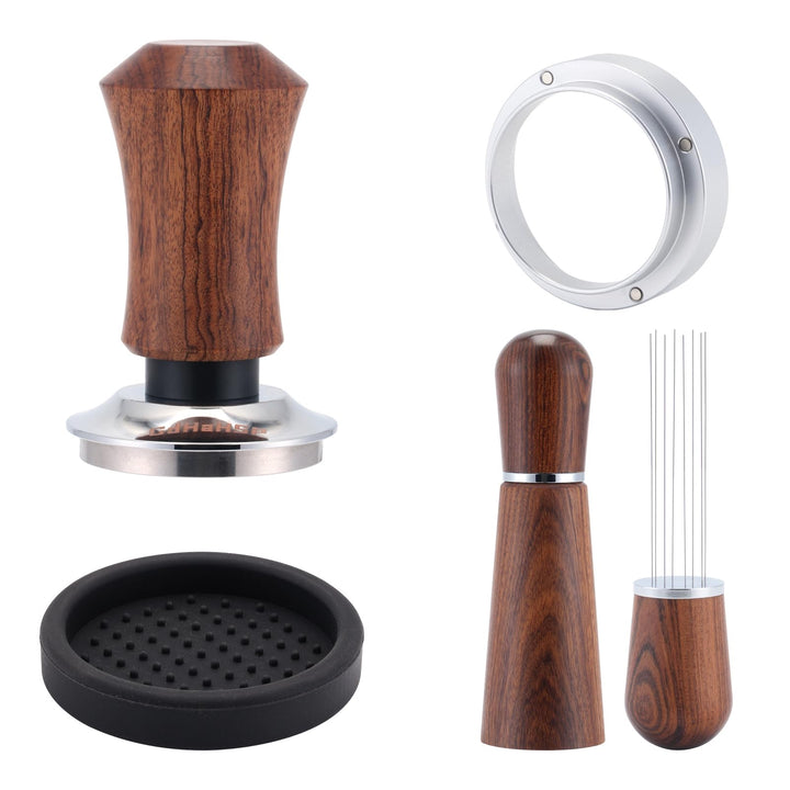 58mm Siebträger Zubehör Set,Kaffee Tamper,WDT Tool,Dosierring &amp; Tampermatte Set,Siebträgermaschine Z