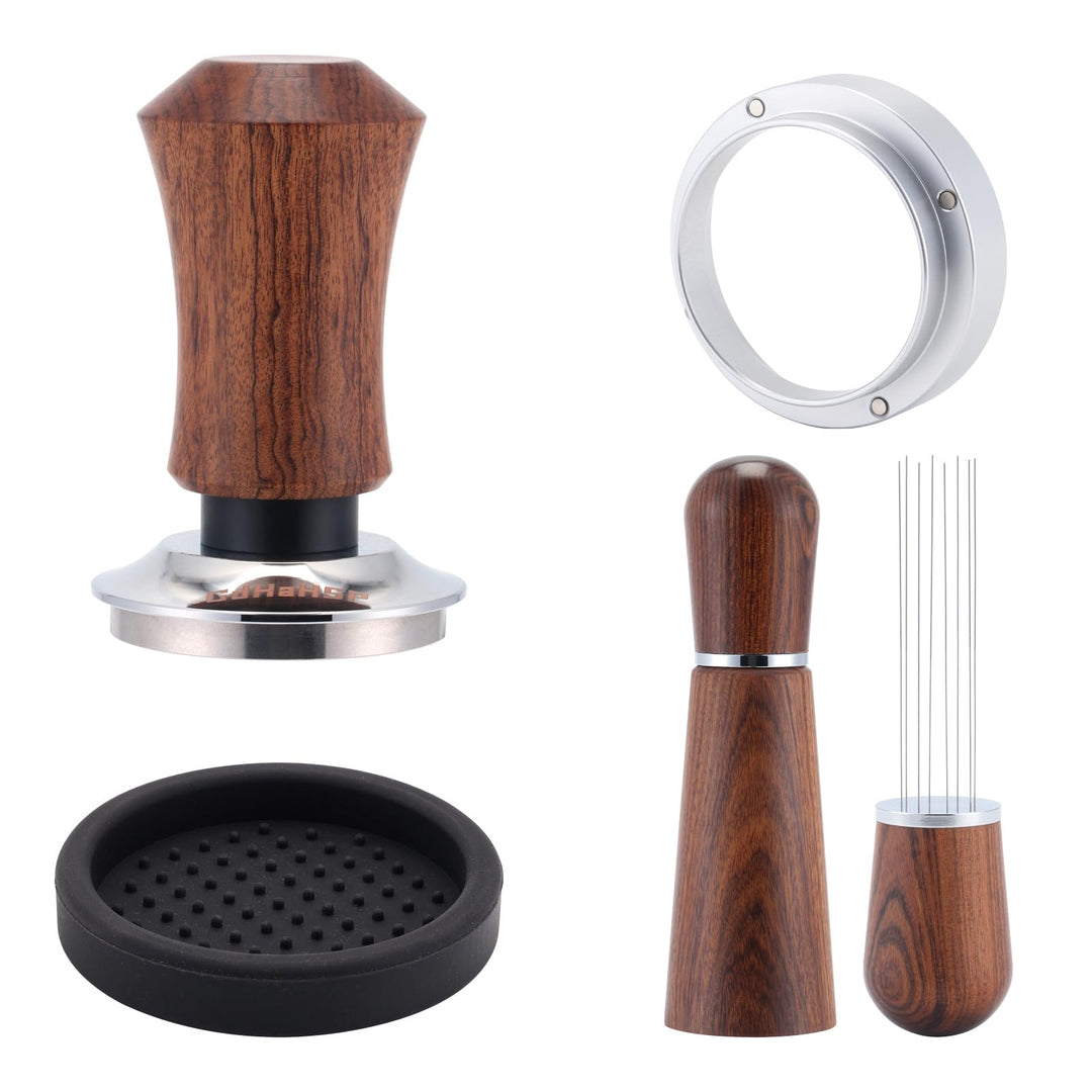53.5mm Siebträger Zubehör Set,Kaffee Tamper,WDT Tool,Dosierring &amp; Tampermatte Set,Siebträgermaschine