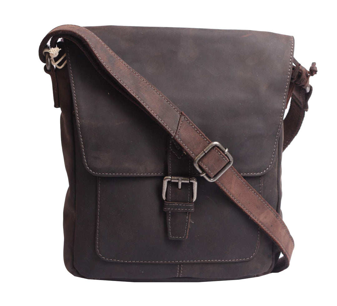 Greenburry Vintage Umhängetasche Braun I 26x29x7cm Ledertasche Handtasche