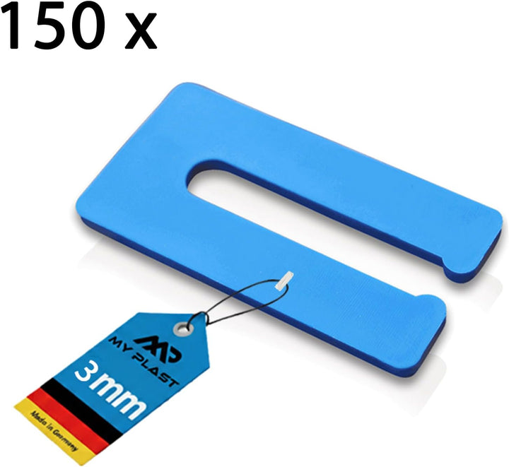 My Plast® 150 Stück 3 mm Ausgleichsplättchen – Verglasungsklötze, Montagekeile &amp; Unterlegeplatten |