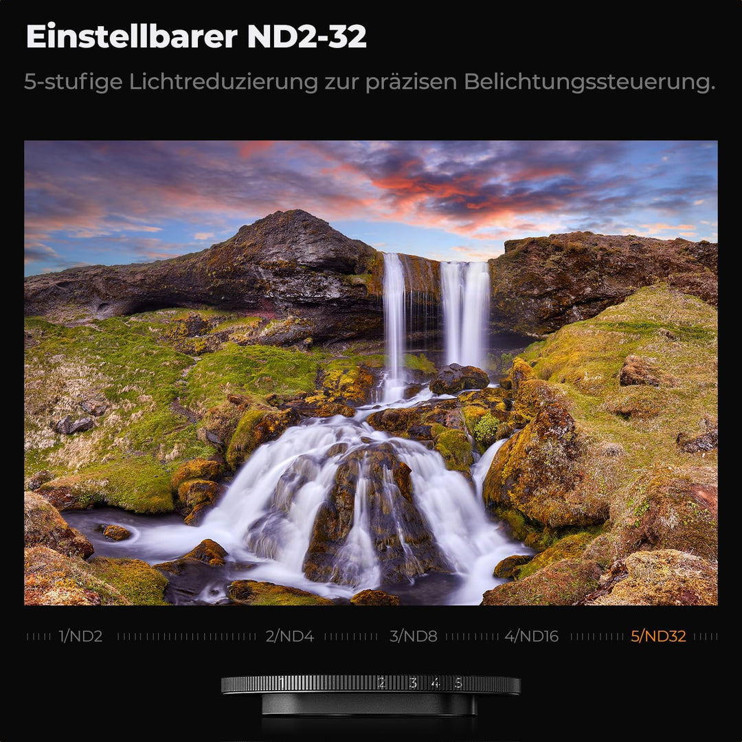 K&F CONCEPT FA301 Snap-On ND2-32 Filter kompatibel mit iPhone 17 Pro/Pro Max, 11,2g extrem Leichter