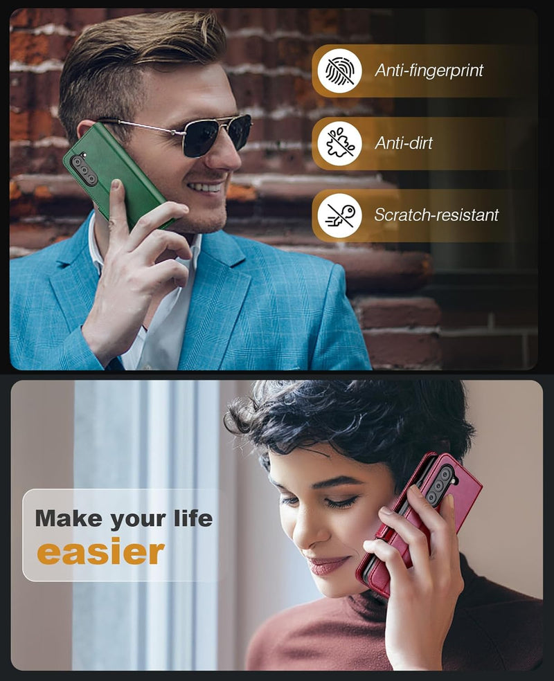 Aktualisierte Version OCASE Hülle Samsung Galaxy Z Fold 5 5G Handyhülle [mit S Pen Halter] [Vorderse