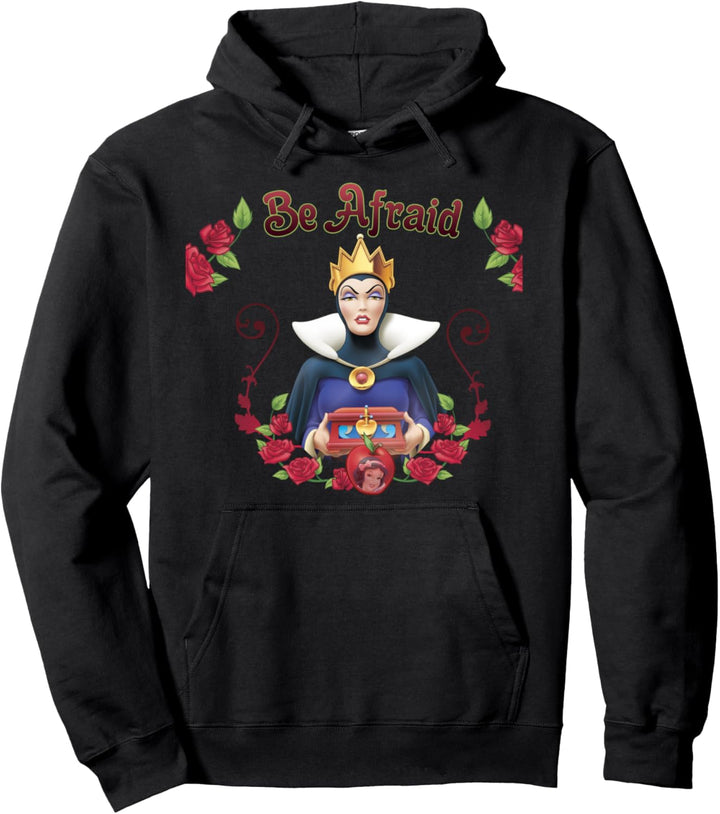 Disney Snow White Evil Queen Be Afraid Floral Portrait Pullover Hoodie