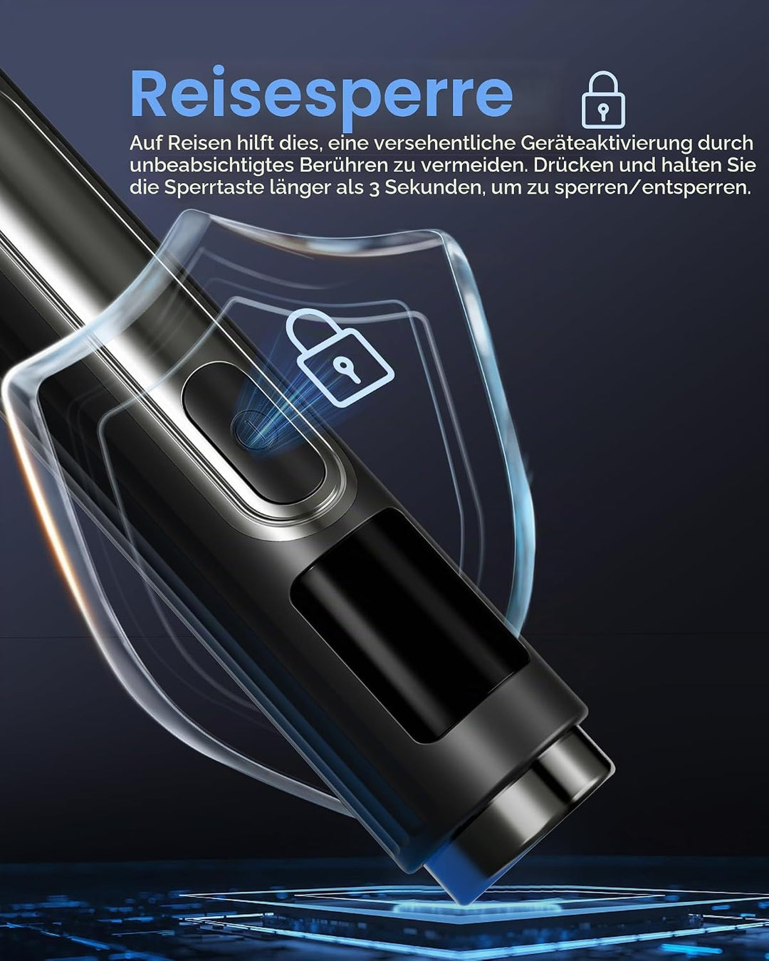 NUBACK Rückenrasierer Herren, 3 in 1 Mens Rasierer Herren, Trimmer for Herren mit Faltbarem Griff, M