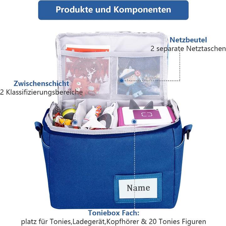 Tasche Kindergepäck viel Platz für Toniebox Figuren Tigerbox Transport Folie Hörfiguren Musikboxen M