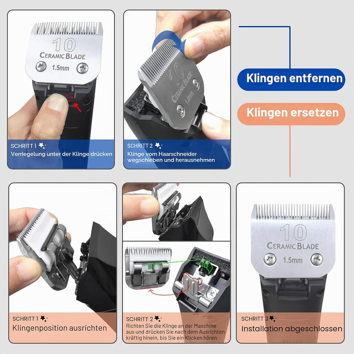 BESTBOMG 2 Stück Ersatzmesser für Hundepflege, kompatibel mit Heiniger/Moser Max45/Andis/Oster A5 Sc