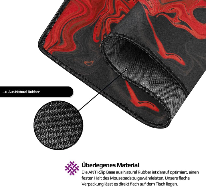 Nyfter - Liquid Gaming Mousepad 1200x600x3mm 3XL mauspad Gaming Premium Mauspad XXXL Wasserabweisend