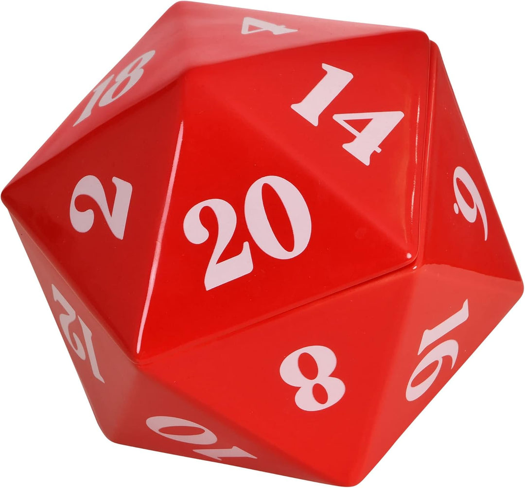 Elbenwald D20 Würfel Keksdose für Pen & Paper Fans Keramik rot