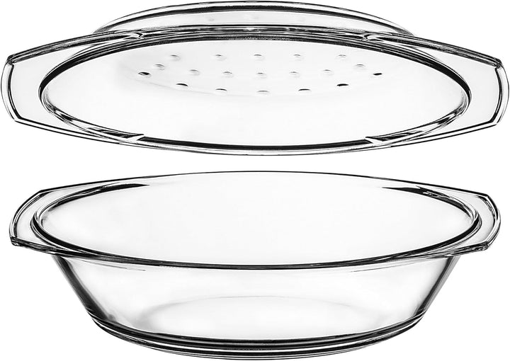 KADAX Auflaufform aus hitzebeständigem Glas, feuerfestes Gefäss, Glasbräter mit Deckel und Griffe, G