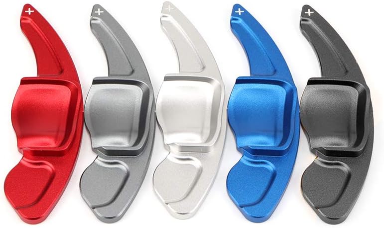 HIBEYO 2 Stücke Schaltwippen Verlängerung Shift Paddle Alu Rot für VW Golf 6 Passat cc Golf 5 MK5 MK