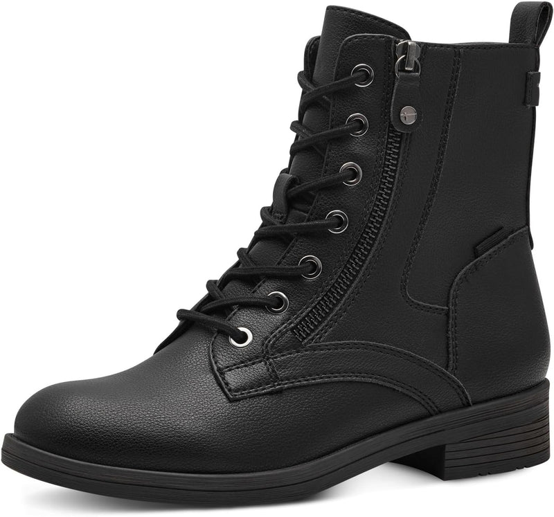 Tamaris Damen Combat Boots, Frauen Stiefeletten,TOUCHit-Fussbett 37 EU Schwarz, 37 EU Schwarz