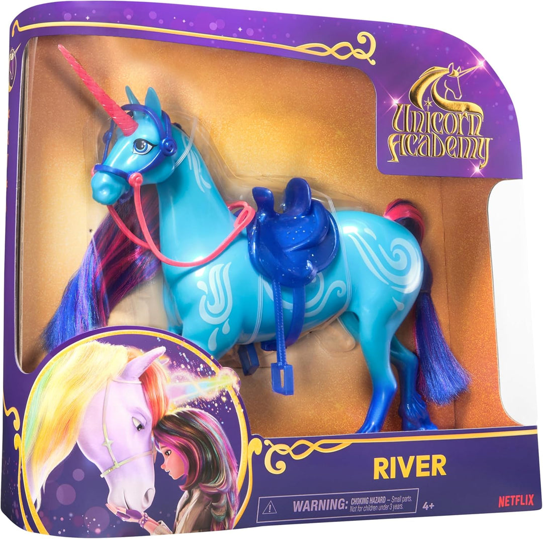Unicorn Academy Einhorn River - ca. 28 cm grosses Einhorn von Isabel zur beliebten Netflix-Serie, mi