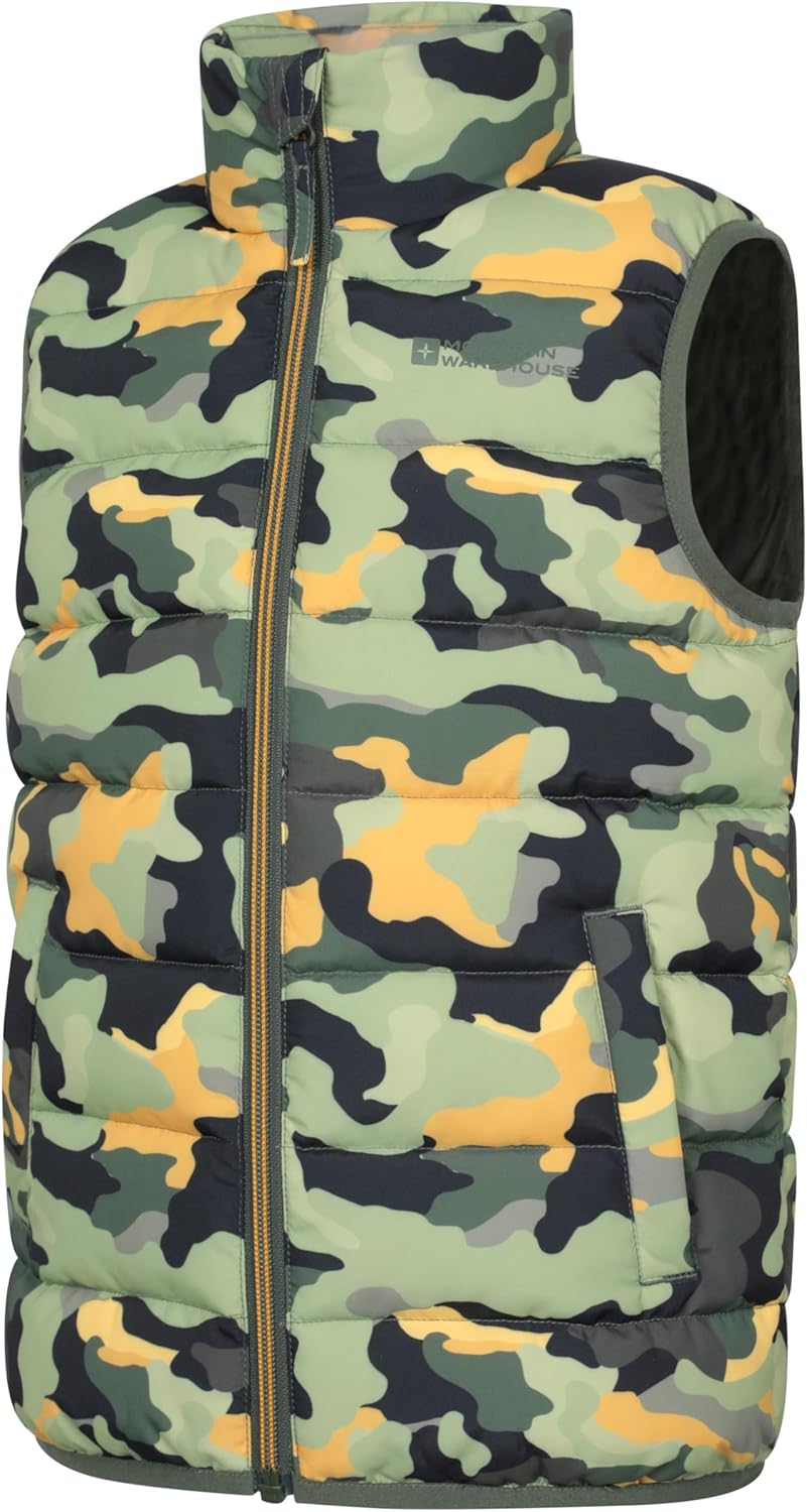 Mountain Warehouse Gepolsterte Kinder-Weste von Rocko - wasserabweisend, Mikrofaserweste, 2 Vorderta