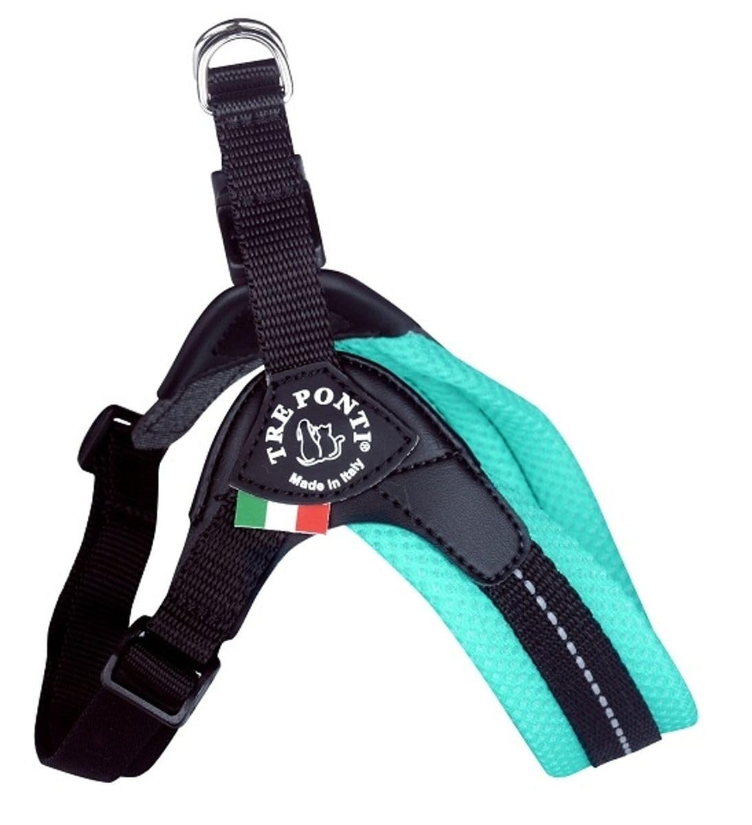 Tre Ponti Geschirr Easy Fit Soft Mesh Verstellbarer Bauchgurt, Farbe:Minze, Grösse:Gr.3.5/46-62 cm/b