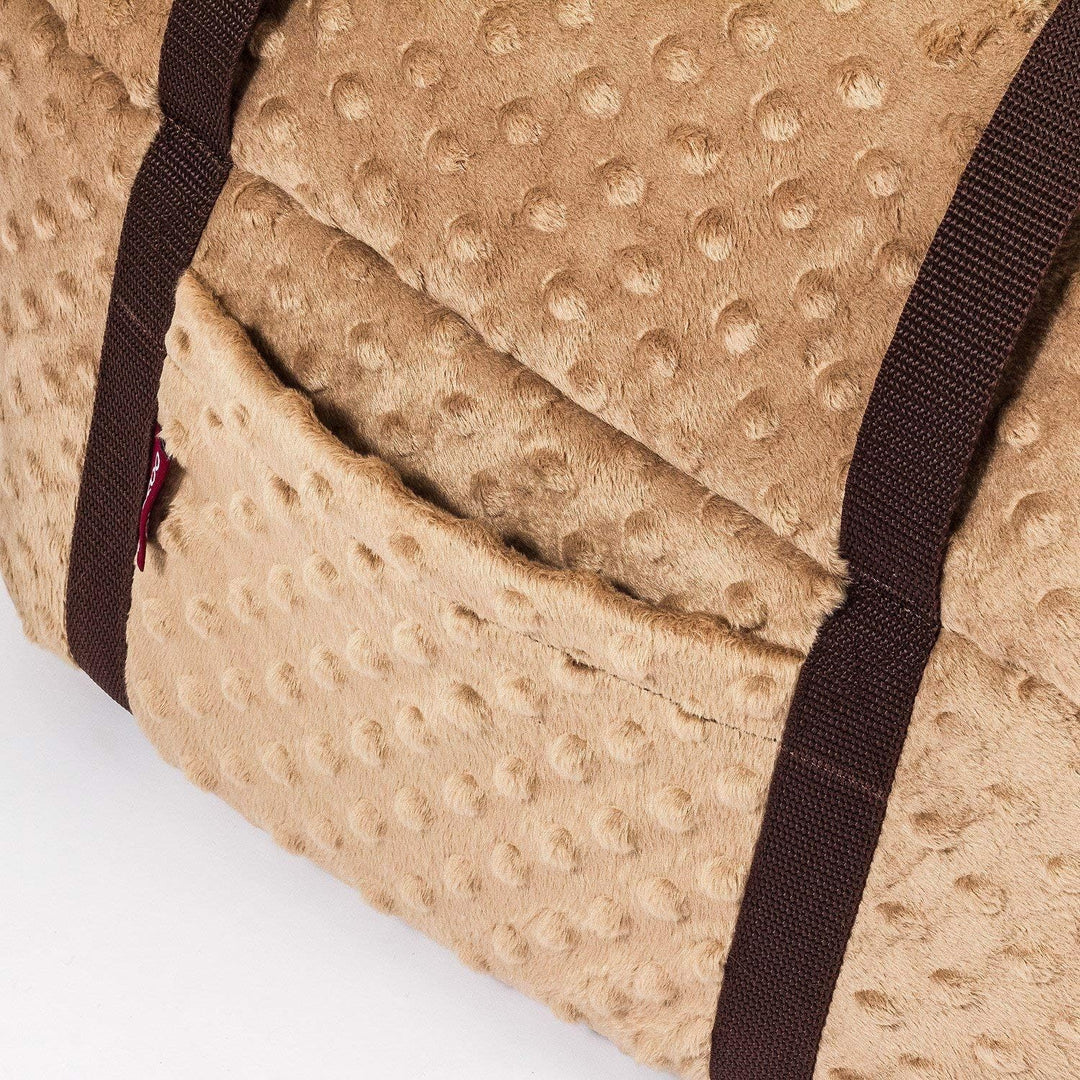 BOUTIQUE ZOO Hundetasche, Welpentasche - Beige (Minky), L bis 15 kg - Tragetasche für kleinen und mi
