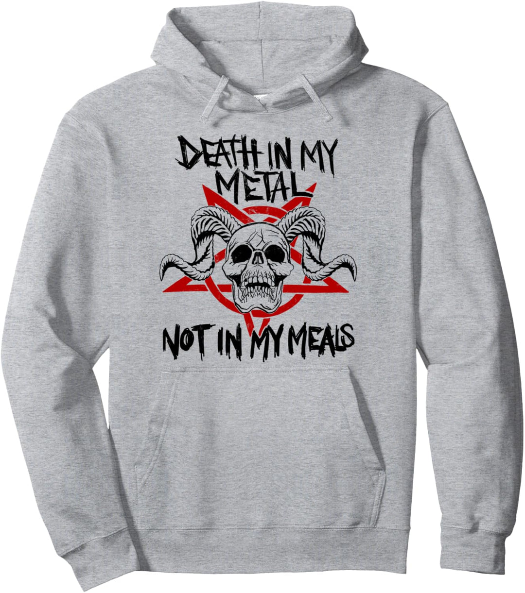 Death in my Metal, Not in My Meals - Vegan Metalhead Pullover Hoodie