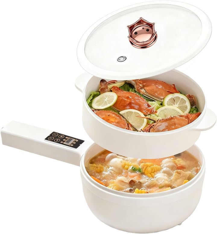 Elektrische Hot Pot Topf Mit Dampfgarer, Elektrischer Hot Pot 1,6 L, Mini Antihaft Multikocher, Anti