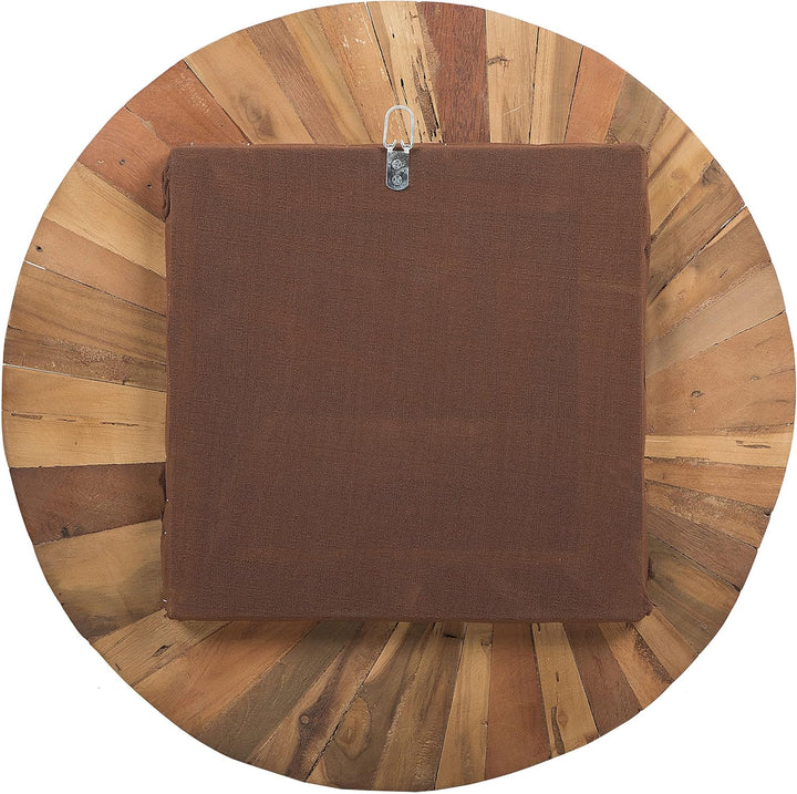 Wanddekoration Teakholz hellbraun / dunkelbraun rund ø 60 cm Modern Morelia