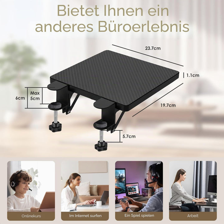 Ergonomische Schreibtischverlängerung, Computer Armlehne für den Schreibtisch, 90° Faltbare Handgele